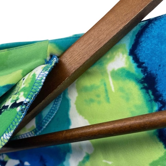 Ralph Lauren LRL Dress Womens Size 4Green Floral Stretch Surplice SheathCorpcore - Picture 5 of 11